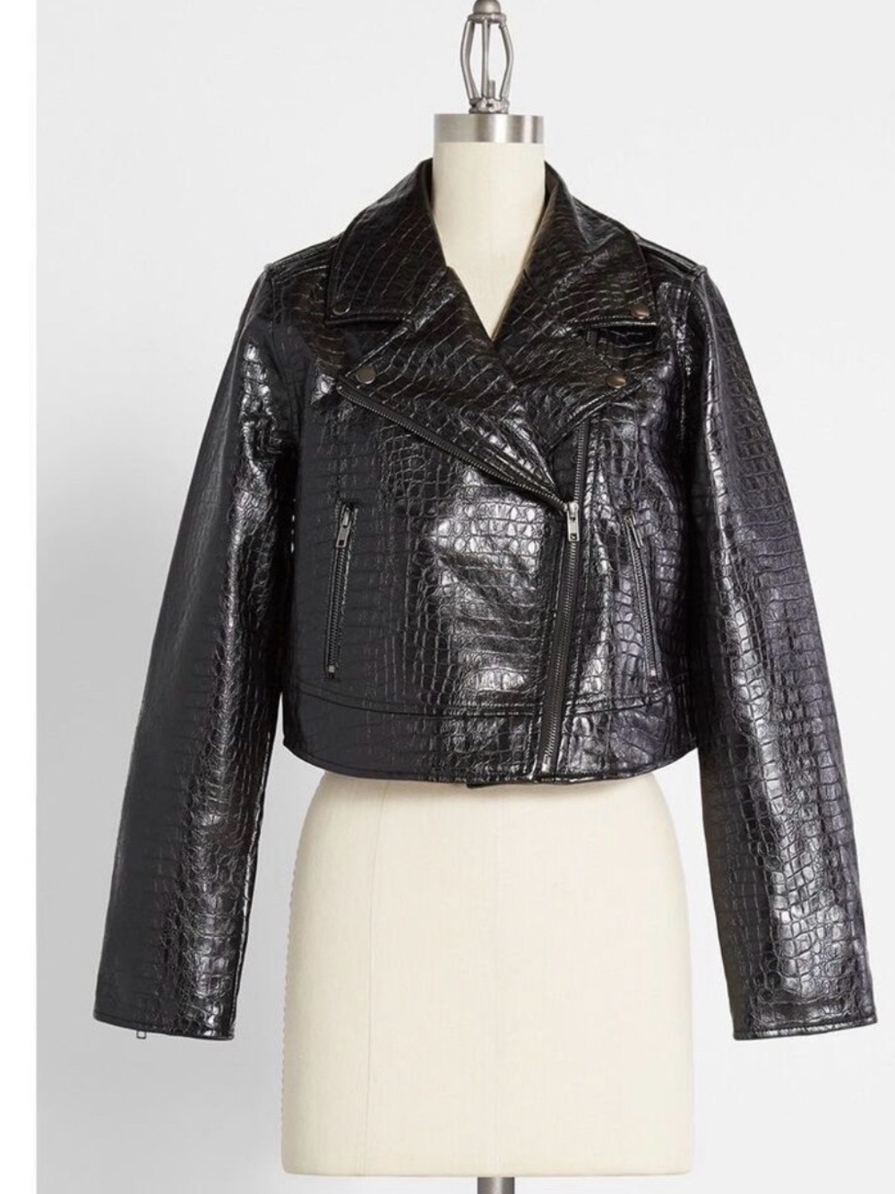Modcloth Black Alligator Jacket
